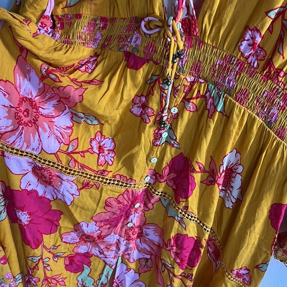 Free People Penny Printed Maxi Bodysuit Size Large NWT - Picture 10 of 17